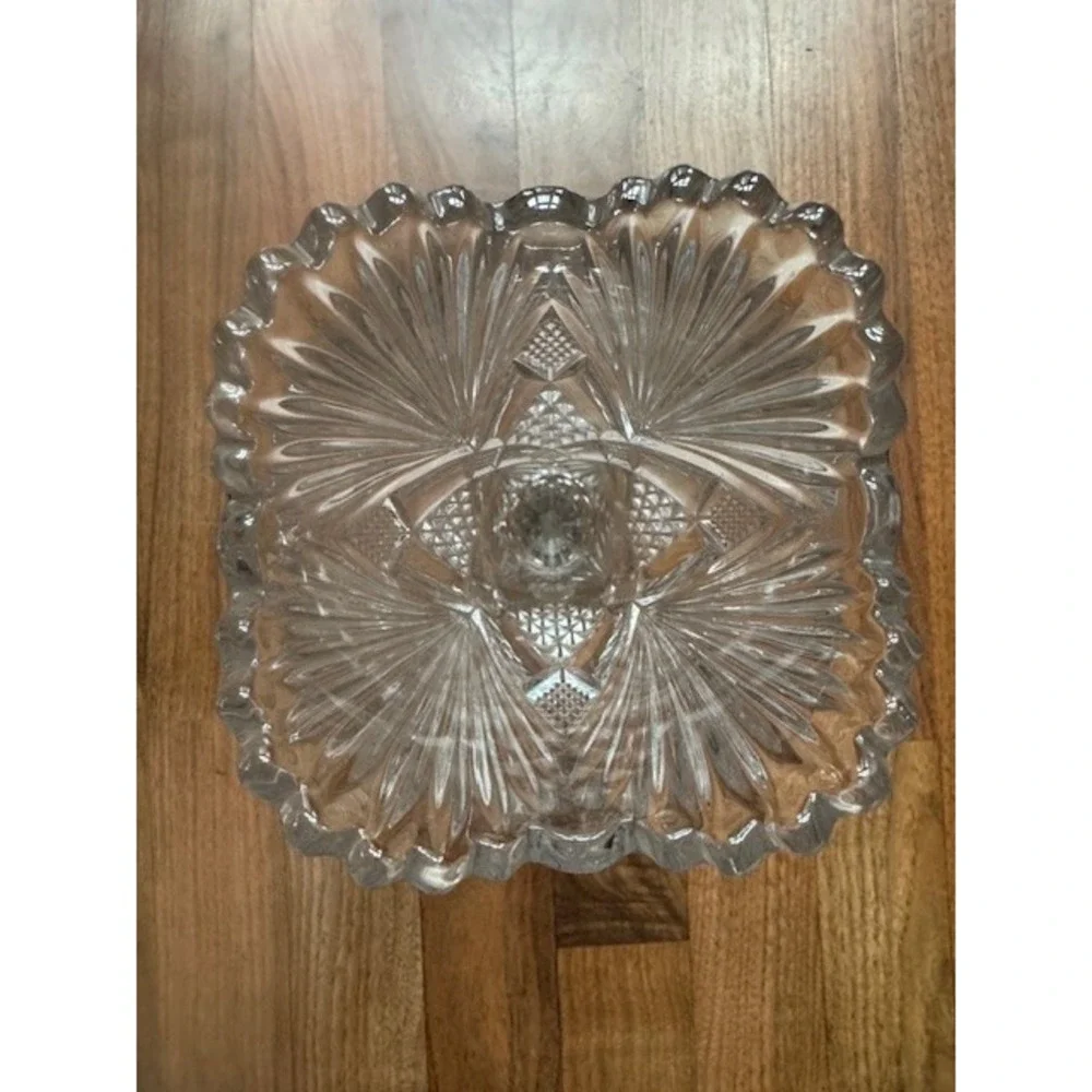 Antique McKee Crystal‎ Glass CHAMPION Clear Trumpet Flower Bud Vase 13